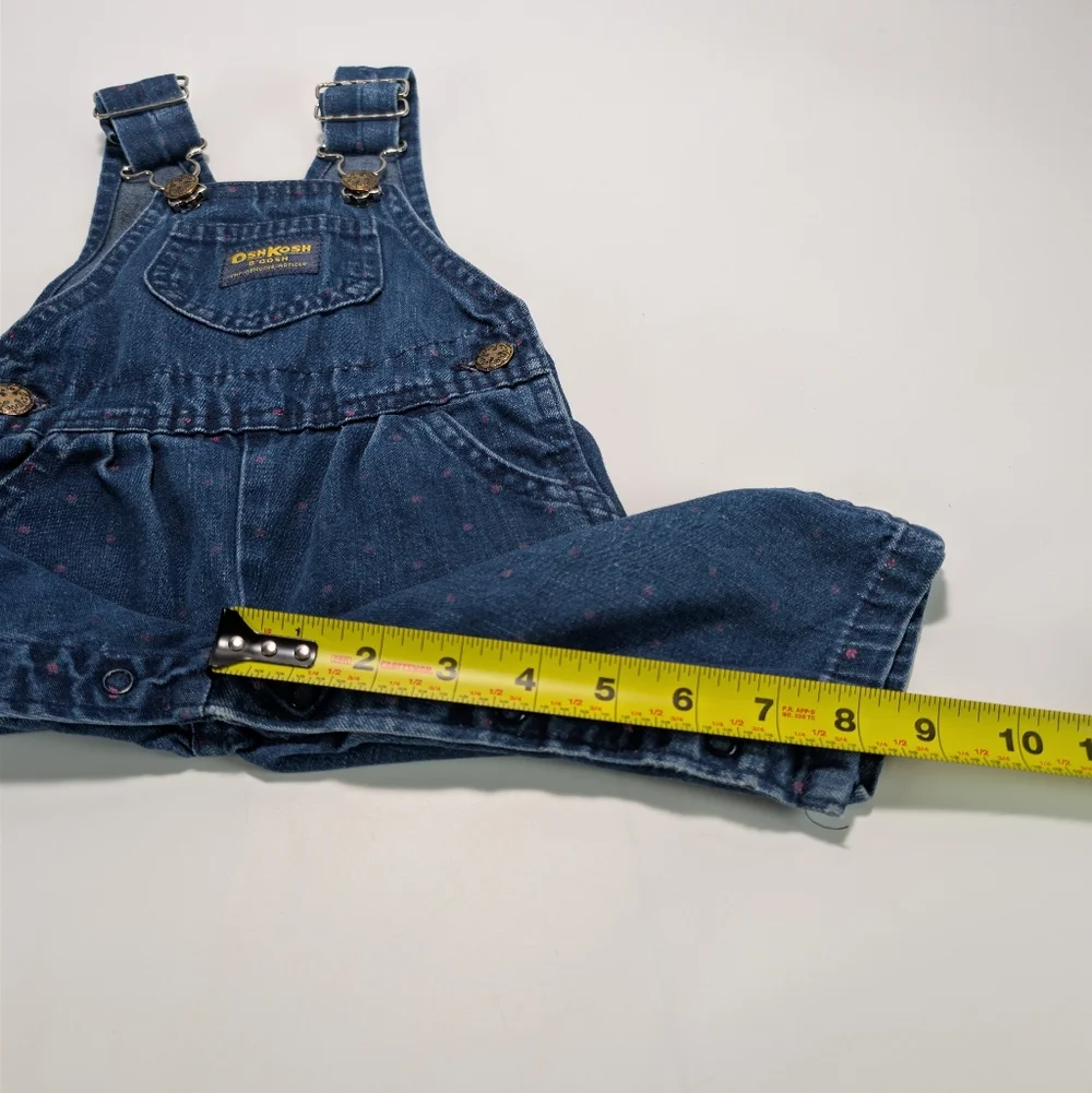 Vintage OshKosh B'gosh Faint Polka Dot Pattern Baby Vestbak Overalls